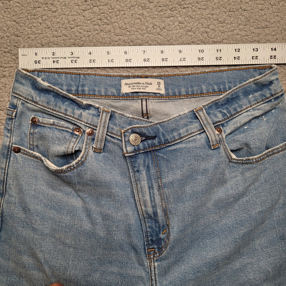 Abercrombie & Fitch Jeans 29 8R 90s Slim Straight Ultra High Rise Criss Cross - Picture 6 of 10